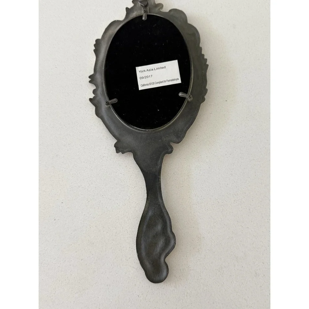 Vintage Ornate Hand Mirror Photo Frame Cast‎ Metal Shabby Cottage core Victorian